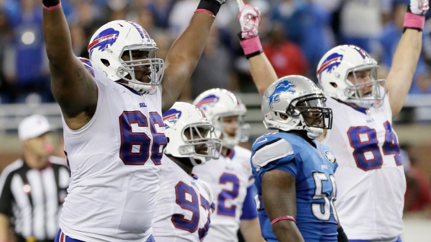 Buffalo Bills celebrate, The Canadian Press Buffalo Bills celebrate
