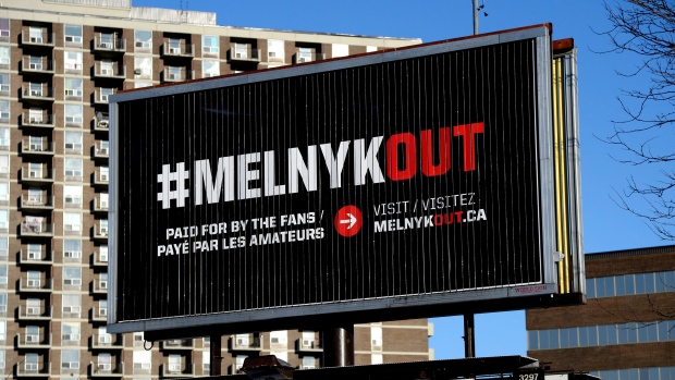 '#MelnykOut' sign