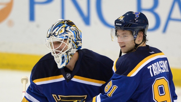 Brian Elliott and Vladimir Tarasenko, The Canadian Press Brian Elliott and Vladimir Tarasenko
