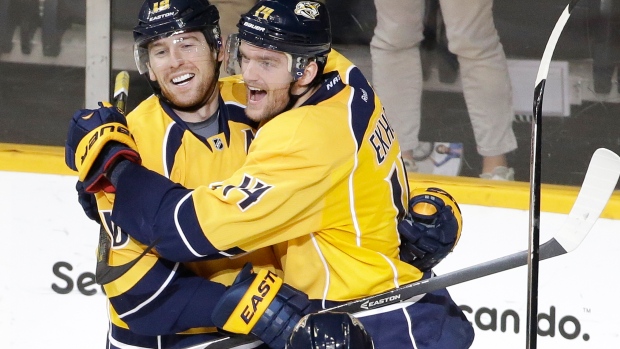 James Neal Mattias Ekholm, The Canadian Press James Neal Mattias Ekholm