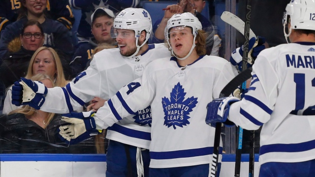 Auston Matthews, Kasperi Kapanen, Patrick Marleau, The Canadian Press Auston Matthews, Kasperi Kapanen, Patrick Marleau