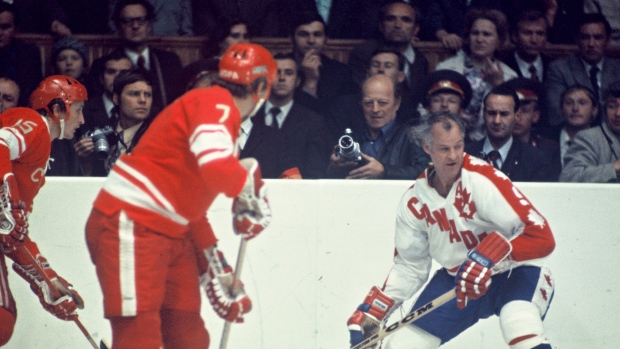 Gordie Howe in the 1974 Summit Series, Denis Brodeur/Getty Images Gordie Howe in the 1974 Summit Series