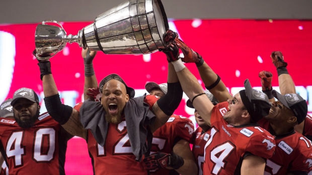Stampeders celebrate Grey Cup, The Canadian Press Stampeders celebrate Grey Cup