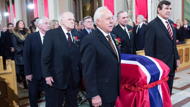 Canadiens pallbearers for Jean Beliveau