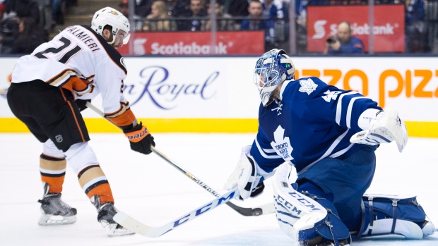 Bernier stops Palmieri, The Canadian Press Bernier stops Palmieri