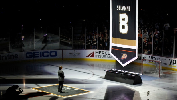 Teemu Selanne's number retired, The Canadian Press Teemu Selanne's number retired
