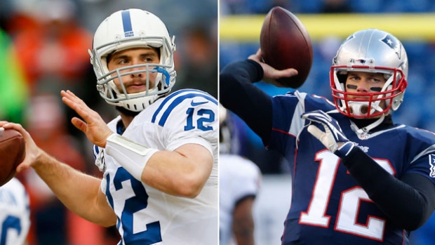 Andrew Luck Tom Brady, The Canadian Press Andrew Luck Tom Brady