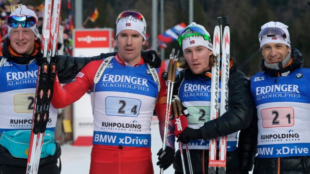 Norway wins men's World Cup biathlon relay race with late surge from Emil Hegle Svendsen 