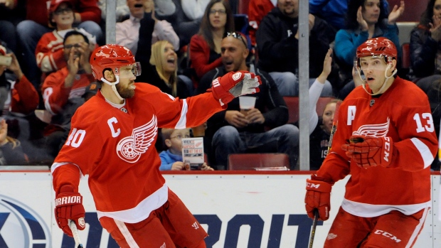 Zetterberg, Datsyuk celebrate, The Canadian Press Zetterberg, Datsyuk celebrate