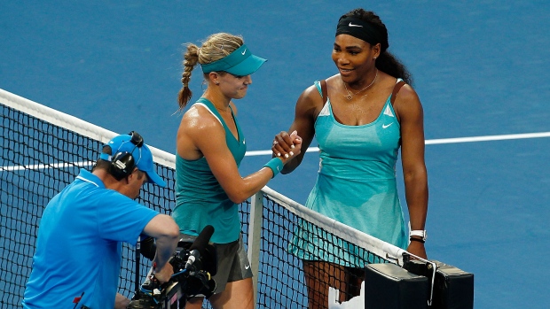 Eugenie Bouchard and Serena Williams