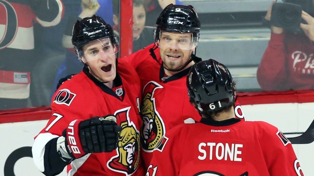 Turris, Sens celebrate, The Canadian Press Turris, Sens celebrate