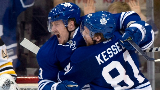 Dion Phaneuf and Phil Kessel