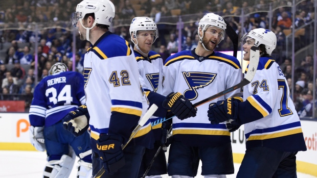 Blues celebrate, The Canadian Press Blues celebrate