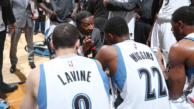 Sam Mitchell coaches the Timberwolves