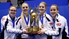 Photo: The Canadian Press, License: N/A Switzerland celebrates win at the World Women's Curling Championship