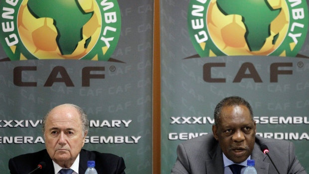 Sepp Blatter and Issa Hayatou