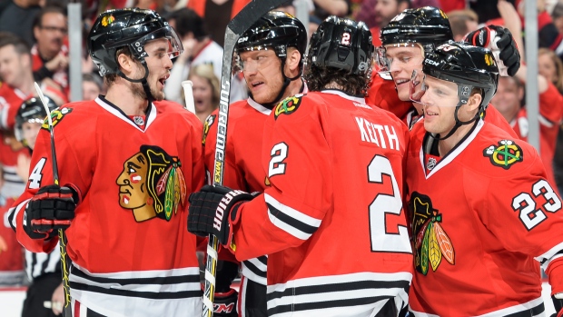 Blackhawks celebrate, Getty Images Blackhawks celebrate
