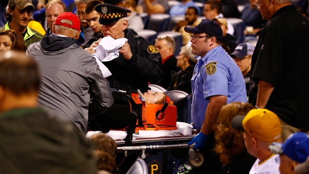 Woman struck by foul ball