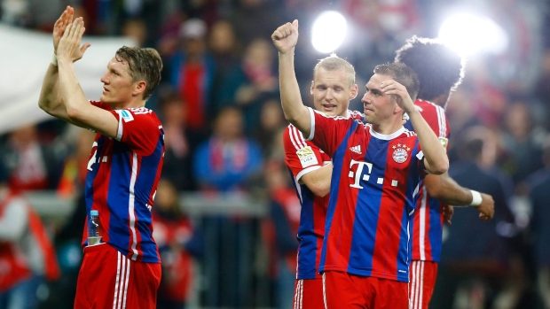 Bayern Munich celebrate, The Canadian Press Bayern Munich celebrate