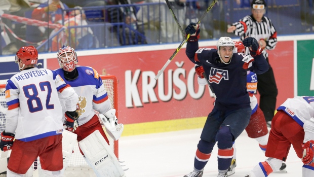 Morin celebrates vs. Bobrovski , The Canadian Press Morin celebrates vs. Bobrovski