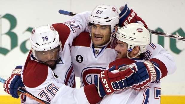 Canadiens celebrate, The Canadian Press Canadiens celebrate