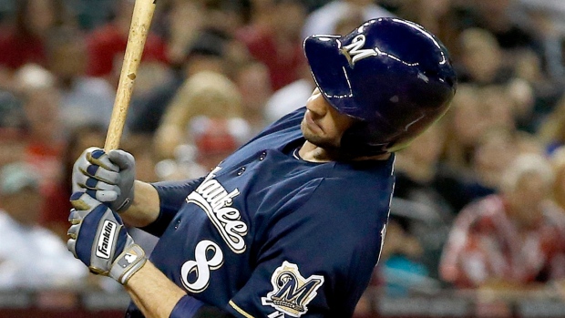 Lucroy homers twice, including grand slam; Arizona reliever tossed in Brewers' 7-5 win Article Image 0