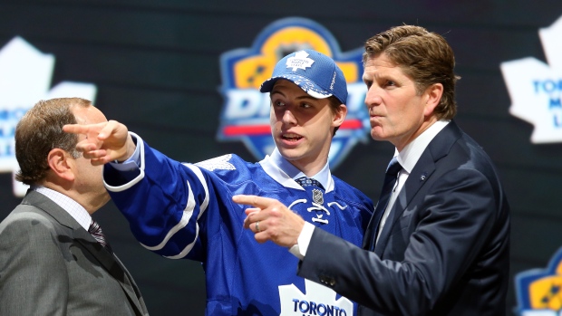 Mitchell Marner and Mike Babcock