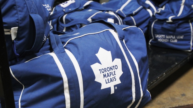 Maple Leafs hockey bags, Len Redkoles/NHLI via Getty Images Maple Leafs hockey bags