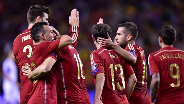 Spain celebrates, The Canadian Press Spain celebrates