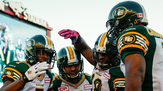 Eskimos Celebrate , The Canadian Press Eskimos Celebrate