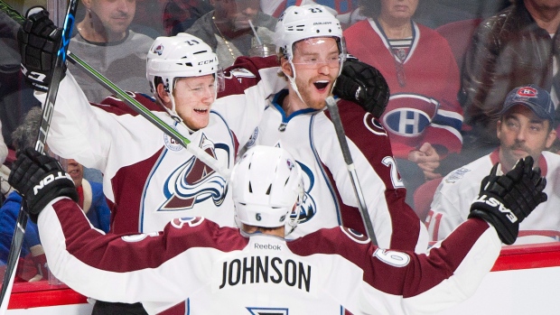 MacKinnon celebrates, The Canadian Press MacKinnon celebrates
