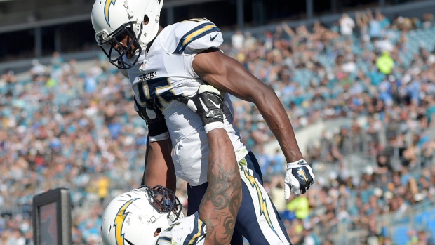 Dontrelle Inman and Orlando Franklin, The Canadian Press Dontrelle Inman and Orlando Franklin