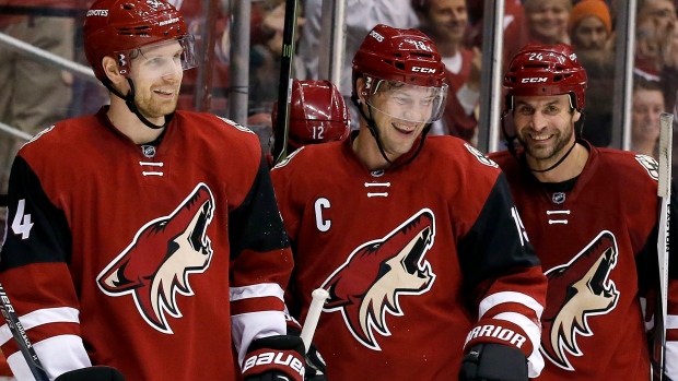 Shane Doan, Coyotes celebrate, The Canadian Press Shane Doan, Coyotes celebrate
