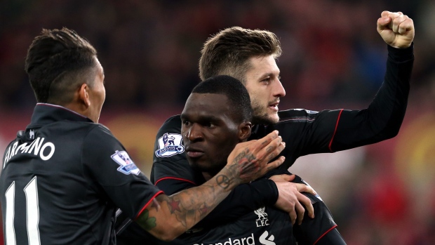Christian Benteke and Liverpool Celebrate, The Canadian Press Christian Benteke and Liverpool Celebrate