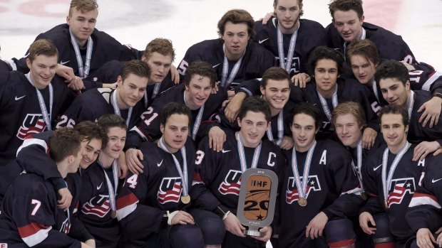 United States celebrate World Juniors bronze, The Canadian Press United States celebrate World Juniors bronze