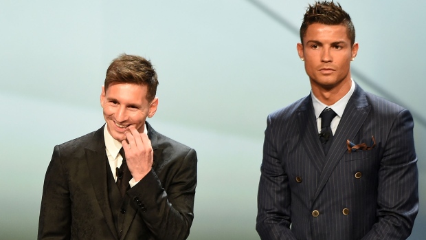 Lionel Messi and Cristiano Ronaldo, Tom Dulat/UEFA/Getty Images Lionel Messi and Cristiano Ronaldo