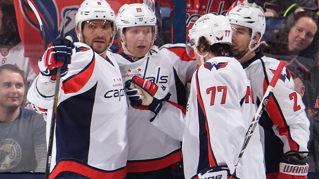 Washington Capitals celebrate, Jamie Sabau/NHLI via Getty Images Washington Capitals celebrate