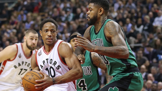 DeMar DeRozan Amir Johnson, Claus Andersen/Getty Images DeMar DeRozan Amir Johnson