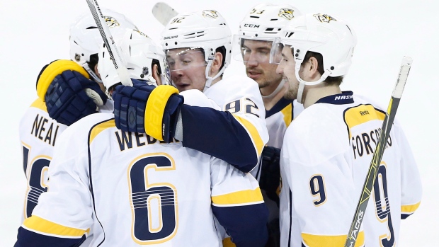 Nashville Predators Celebrate, The Canadian Press Nashville Predators Celebrate