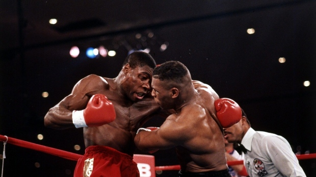 Frank Bruno fights Mike Tyson