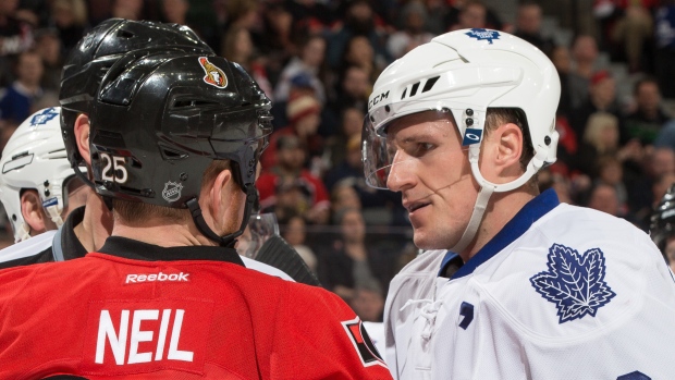 Chris Neil and Dion Phaneuf 