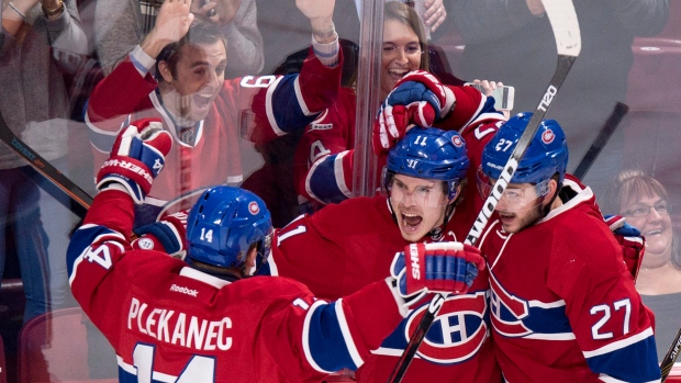 Tomas Plekanec and Canadiens Celebrate