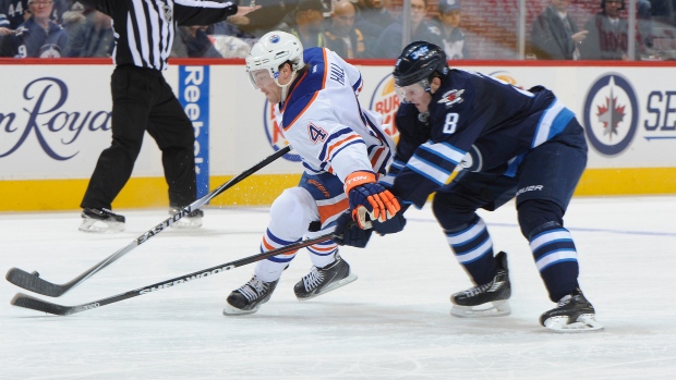 Taylor Hall Jacob Trouba, Lance Thomson/National Hockey League/Getty Images Taylor Hall Jacob Trouba