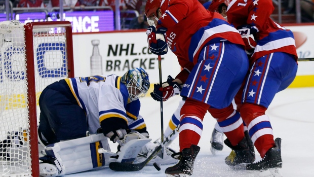 Jake Allen stops the Capitals, The Canadian Press Jake Allen stops the Capitals