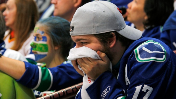 Dejected Canucks fan