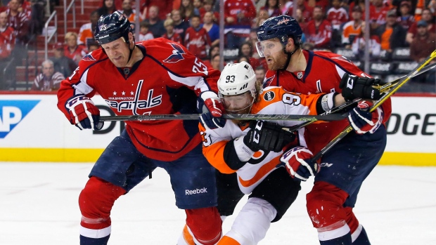 Chimera, Alzner check Voracek, The Canadian Press Chimera, Alzner check Voracek