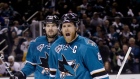 Photo: The Canadian Press, License: N/A, Created: 2016:05:07 10:42:32 Joe Pavelski Marc-Edouard Vlasic