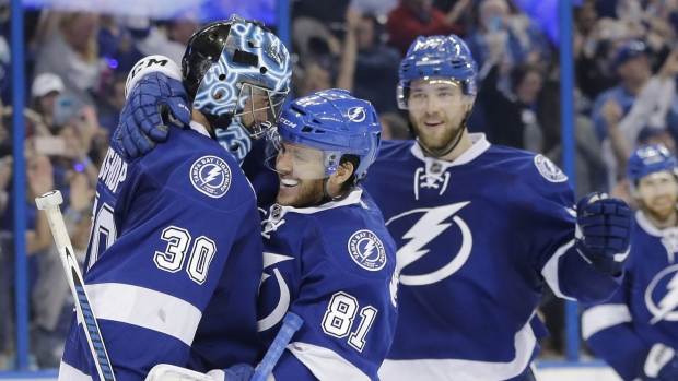 Bishop, Lightning celebrate, The Canadian Press Bishop, Lightning celebrate