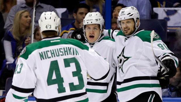 Mattias Janmark and Dallas Stars Celebrate