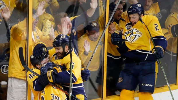 Nashville Predators Celebrate, The Canadian Press Nashville Predators Celebrate